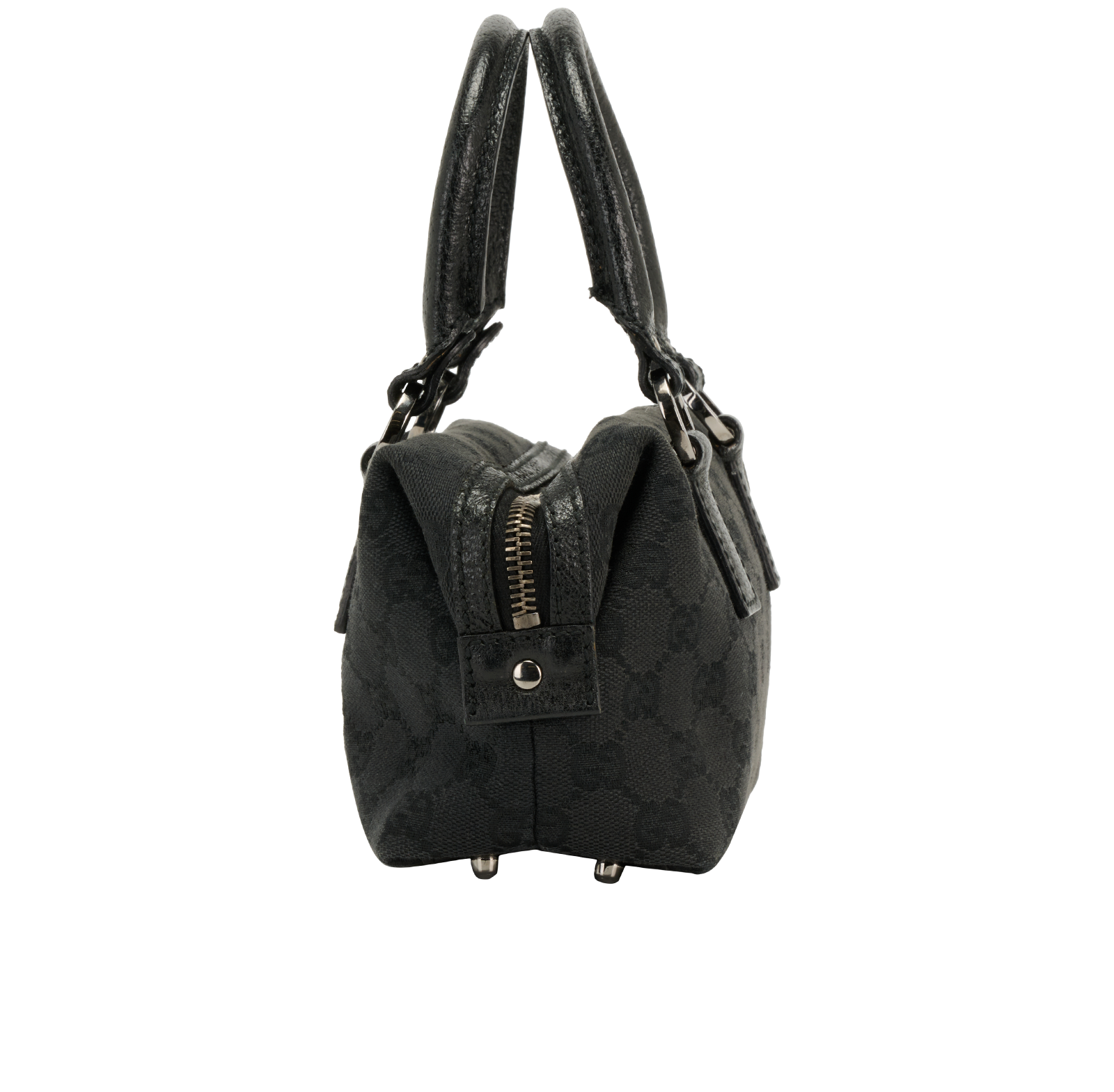 Mini GG Boston, &pound;320, Handbags, Black, Canvas, Bottom view